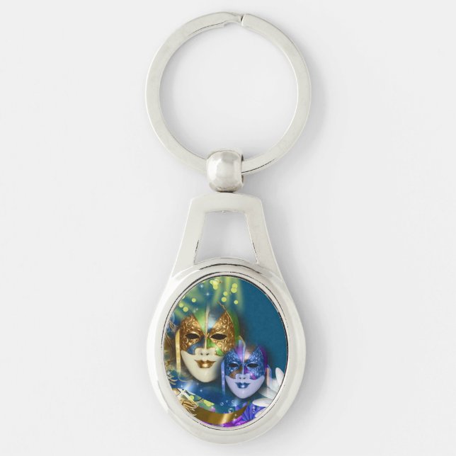 Masquerade quinceanera Venetian masks Key Ring (Front)