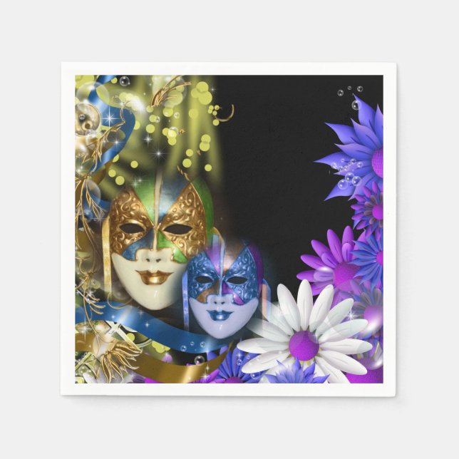 Masquerade quinceanera Venetian masks Napkin (Front)