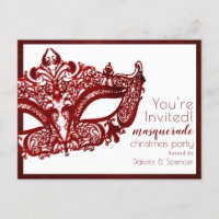 Masquerade Red Mask | Mardi Gras Christmas Party