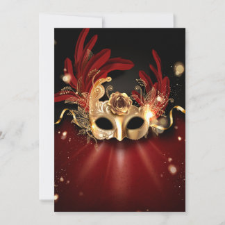 Masquerade Red Sweet 16 Invitation