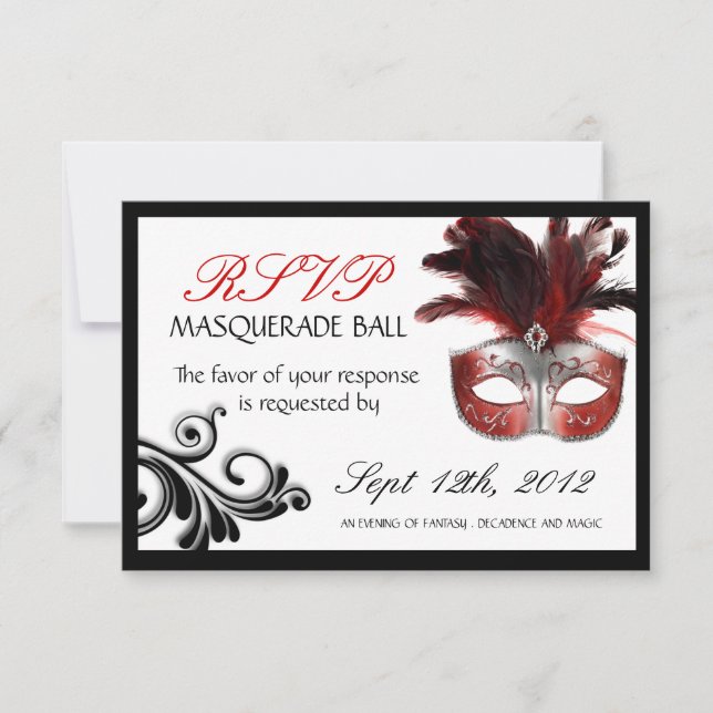 Masquerade Reply Cards 3.5" X 5" (Front)