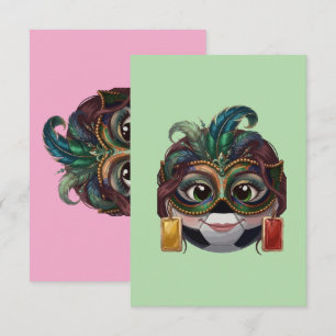 Masquerade Soccer Ball Thank You Card