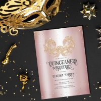 Masquerade Sparkly Gold Glitter Silver Quinceañera