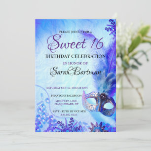 Masquerade sweet 16 invitation