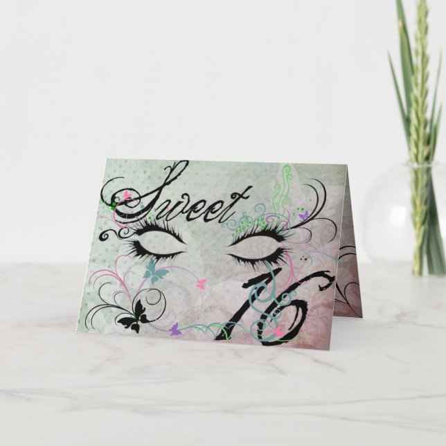 Masquerade Sweet 16 Invitation Greeting Card (Front)