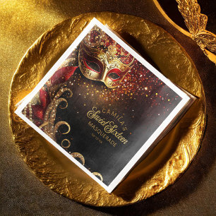 Masquerade Sweet 16 Red Gold ID1032 Napkin