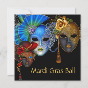 Masquerade, Sweet Sixteen, Bat Mitzvah Invitation