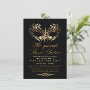 Masquerade Sweet Sixteen Birthday Invitation