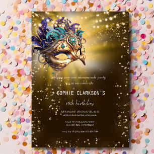 Masquerade teen birthday invitation