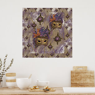MASQUERADE VENICE  ART      POSTER