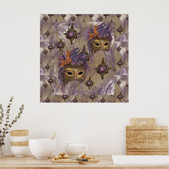 MASQUERADE VENICE  ART      POSTER (Kitchen)