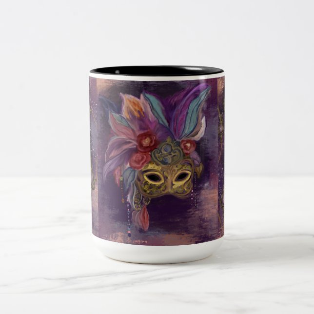 MASQUERADE VENICE  ART      Two-Tone COFFEE MUG (Center)