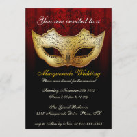 Masquerade Wedding Celebration Fancy Invitation