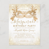 Masquerade White Gold Glitter Dust Birthday Party