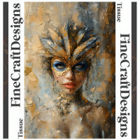 Masquerade Woman Oil Painting Decoupage Left 159