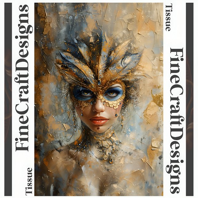 Masquerade Woman Oil Painting Decoupage Right 159 Tissue Paper (Creator Uploaded)