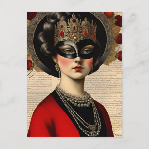  Masquerade  Woman Postcard