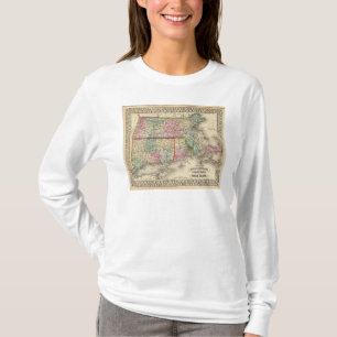 Mass, Conn, RI Map by Mitchell T-Shirt