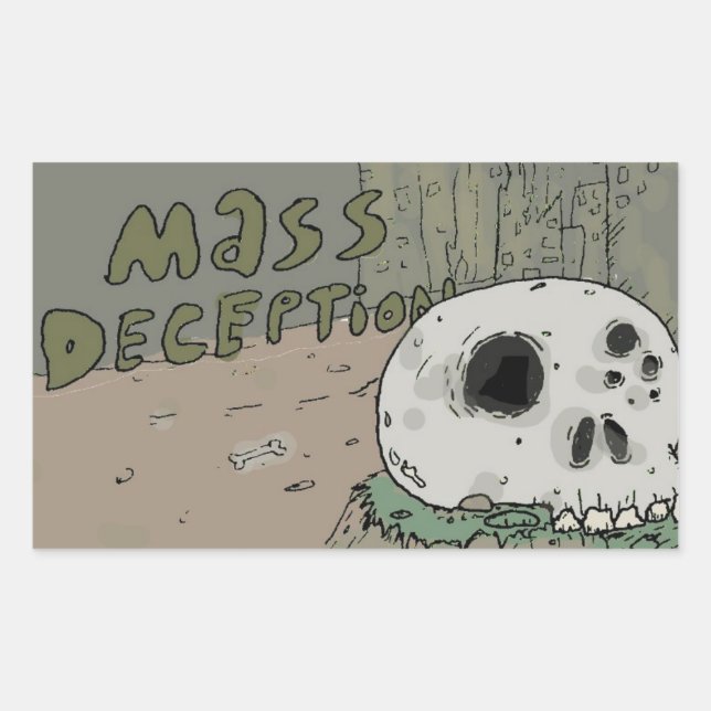 Mass Deception Skull Rectangular Sticker (Front)
