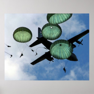 Mass Jump Mission, Parachutes, U.S. Army Poster