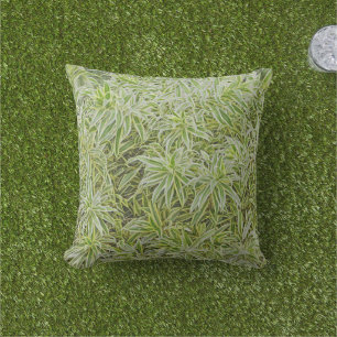 "MASS OF GREEN AND WHITE PLANT LEAVES" OUTDOOR CUSHION