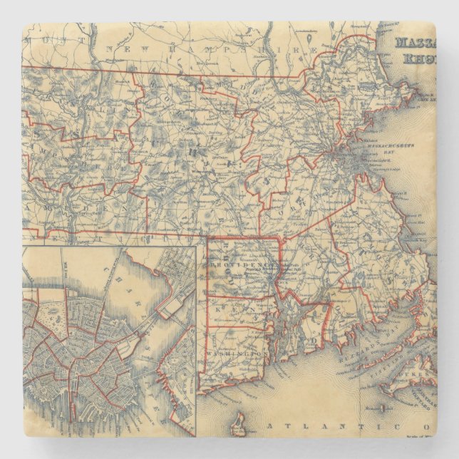 Mass, RI Stone Coaster (Front)