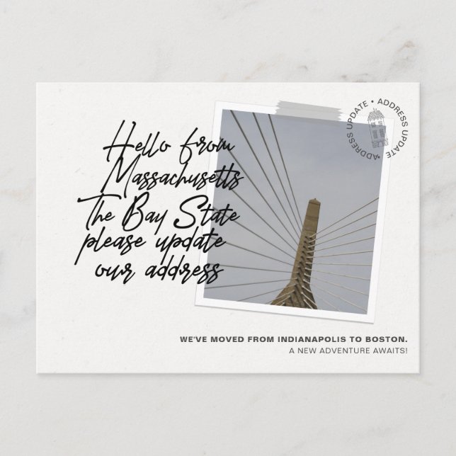 Massachusett State Destination Moving Announcement (Front)