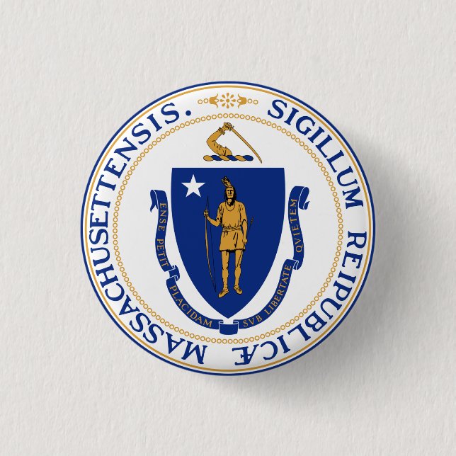 Massachusetts 3 Cm Round Badge (Front)