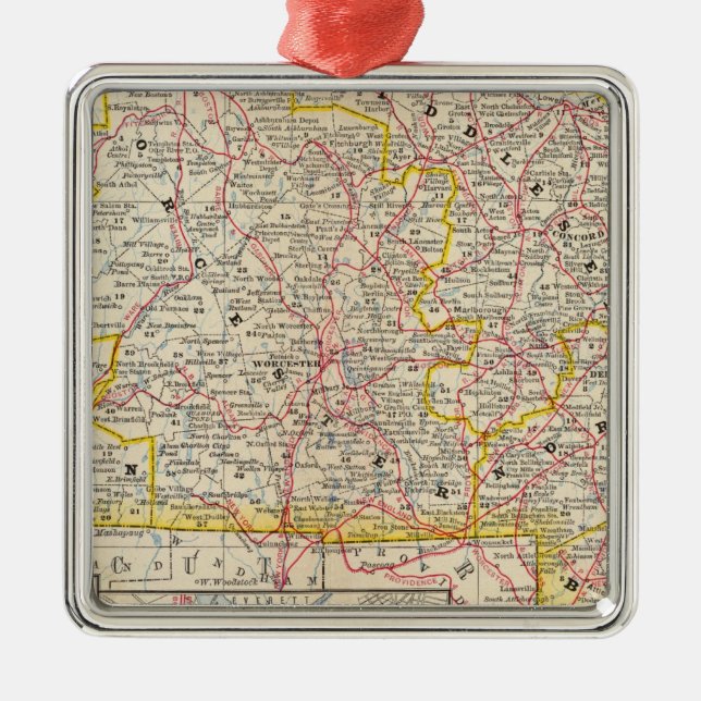 Massachusetts 8 metal ornament (Front)