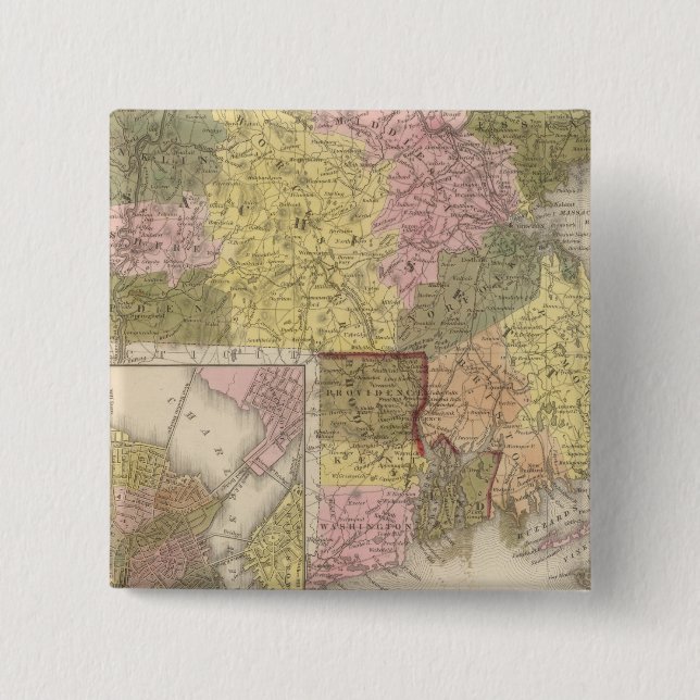Massachusetts And Rhode Island 15 Cm Square Badge (Front)
