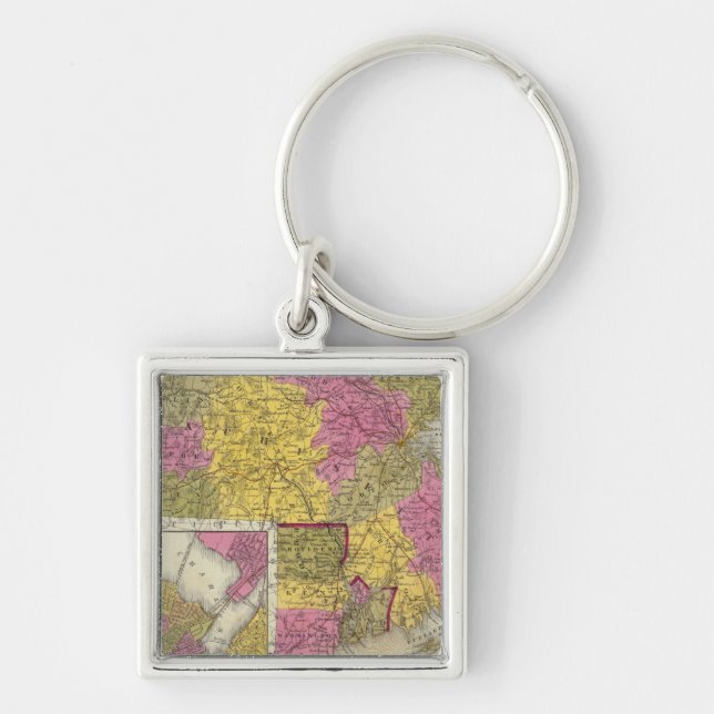 Massachusetts And Rhode Island 2 Key Ring (Front)