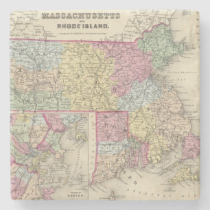 Massachusetts And Rhode Island 2 Stone Coaster