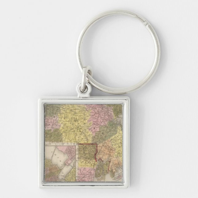 Massachusetts And Rhode Island Key Ring (Front)