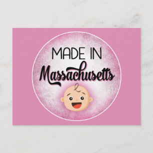 Massachusetts Baby Funny Pink New Girl Postcard