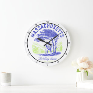 Massachusetts Bay State Minuteman  Large Clock