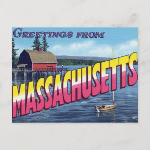 Massachusetts Boathouse Sail Postcard