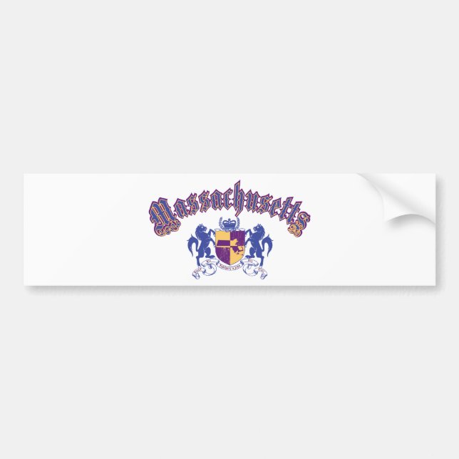Massachusetts Bumper Sticker (Front)