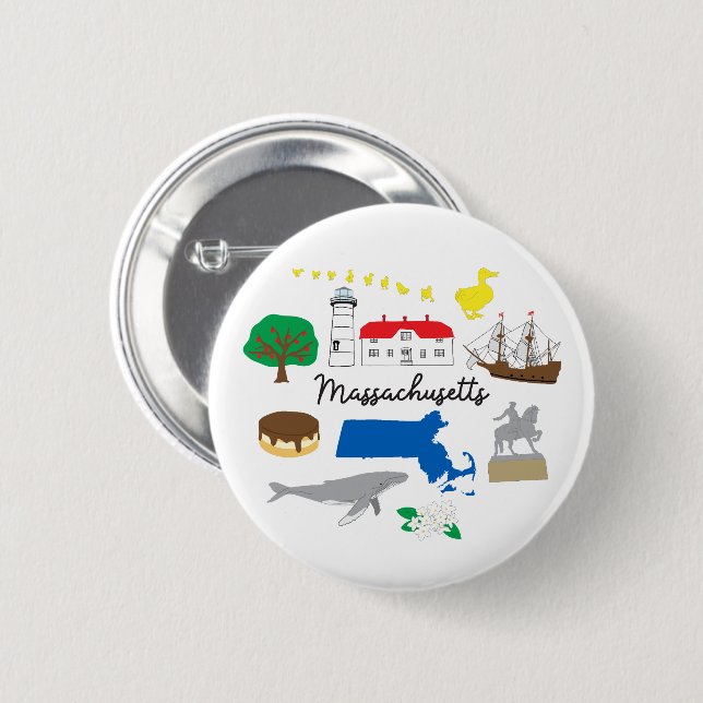 Massachusetts Button (Front & Back)