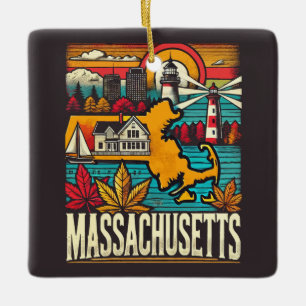 Massachusetts Ceramic Ornament