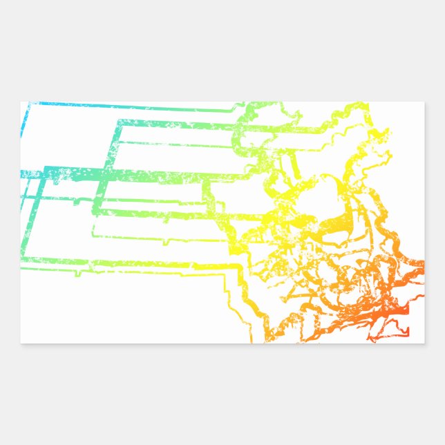 massachusetts chill blur rectangular sticker (Front)