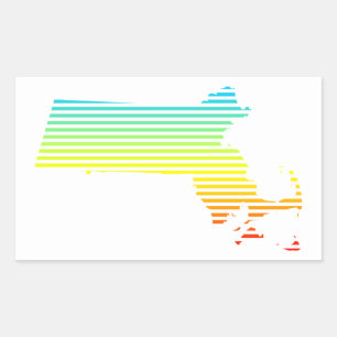 massachusetts chill fade rectangular sticker