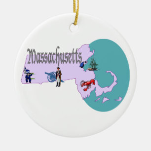 Massachusetts Christmas Tree Ornament