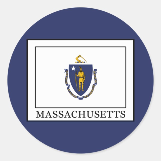 Massachusetts Classic Round Sticker (Front)