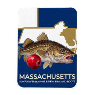 Massachusetts Cod And Mayflower State Symbols Magnet