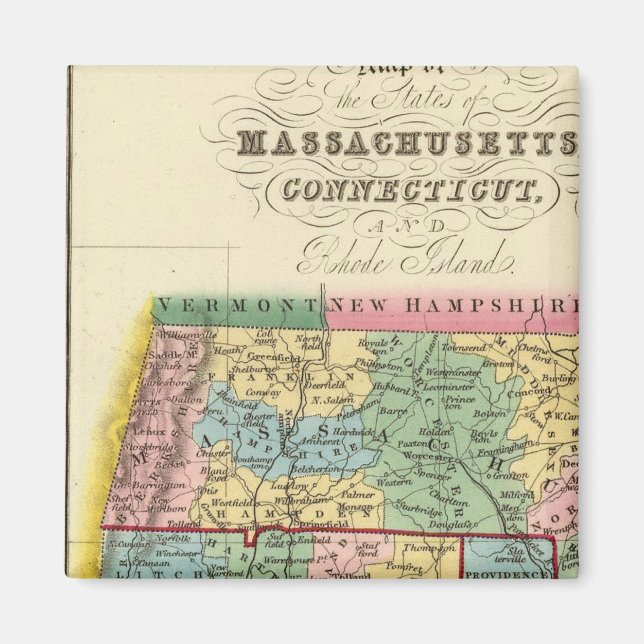 Massachusetts, Connecticut, Rhode Island Magnet (Front)