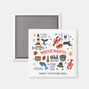 Massachusetts Family Trip Keepsake Custom Magnet
