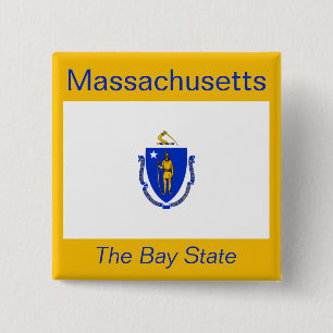Massachusetts Flag Button