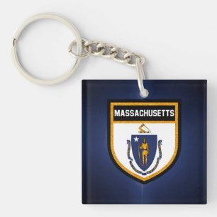 Massachusetts Flag Key Ring