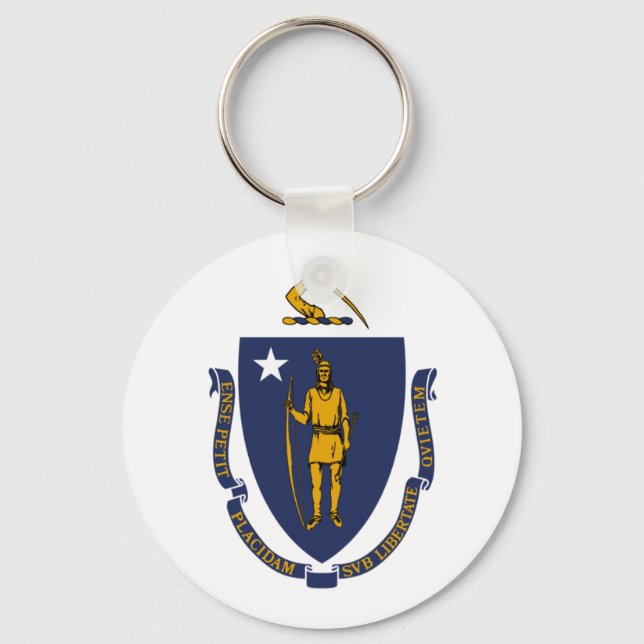 Massachusetts flag key ring (Front)