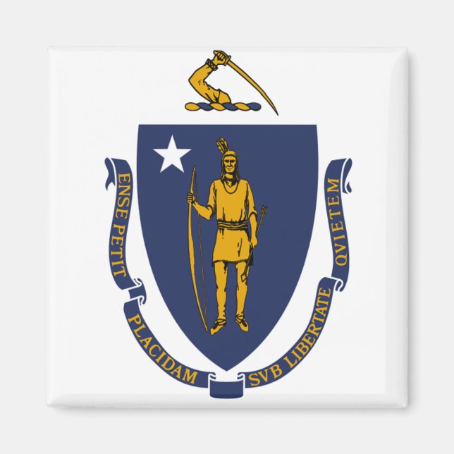 Massachusetts flag magnet (Front)